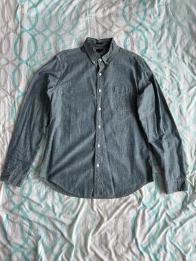 J. Crew Men's Chambray Button-Down Shirt - Denim Blue